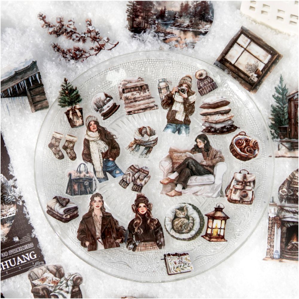 Winter Landscape PET Stickers 30 Sheets 6 Designs - ViktaShop