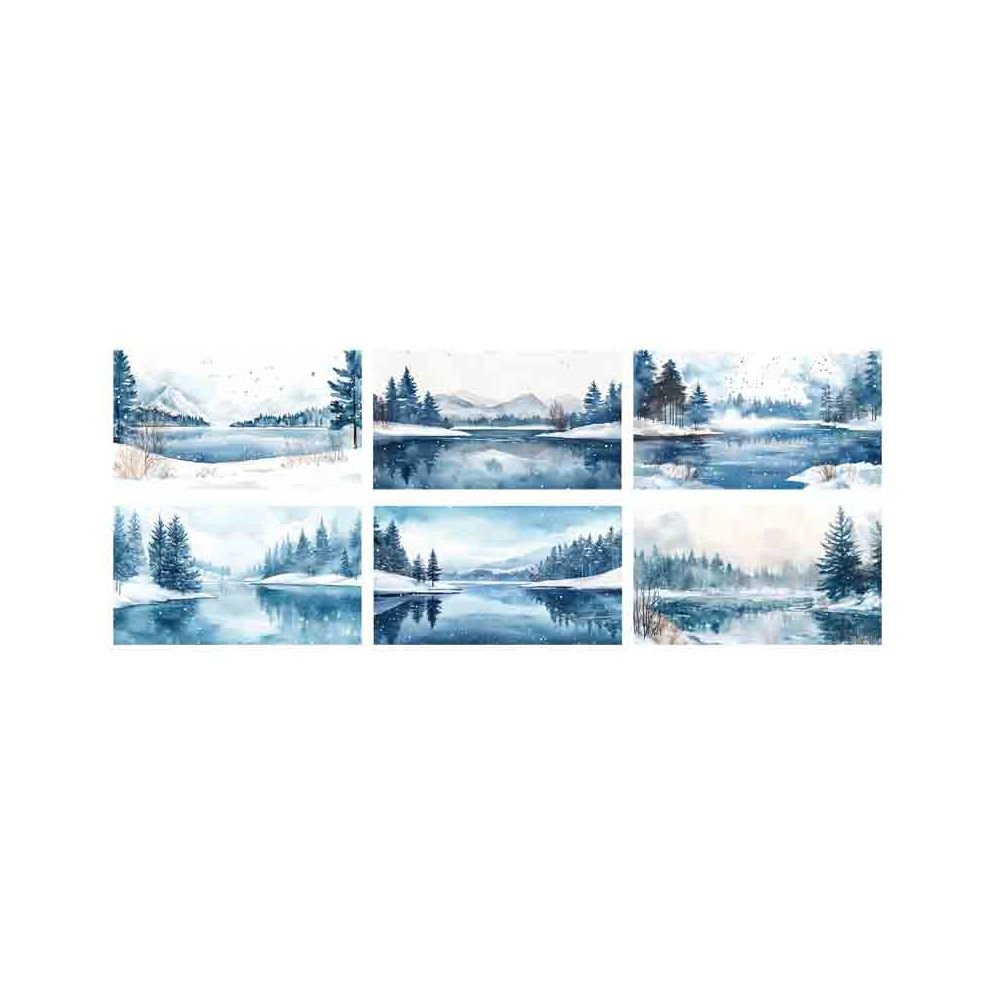Winter scenery landscape PET tape 6 styles 9cm / 1m - ViktaShop