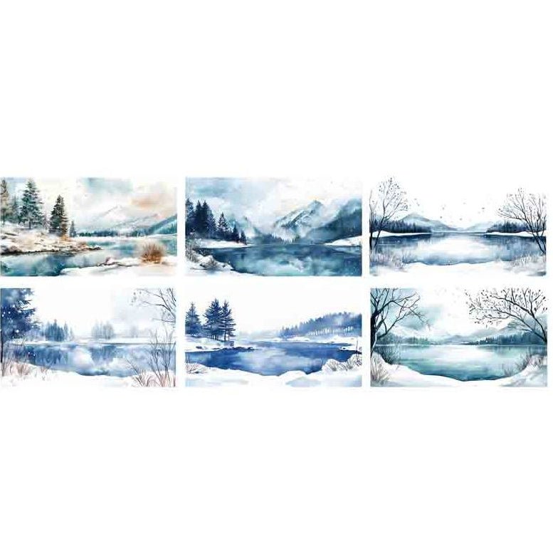 Winter scenery landscape PET tape 6 styles 9cm / 1m - ViktaShop