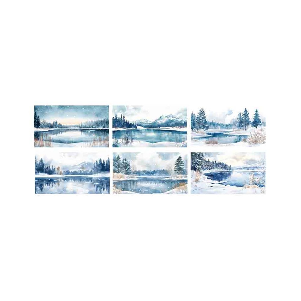 Winter scenery landscape PET tape 6 styles 9cm / 1m - ViktaShop