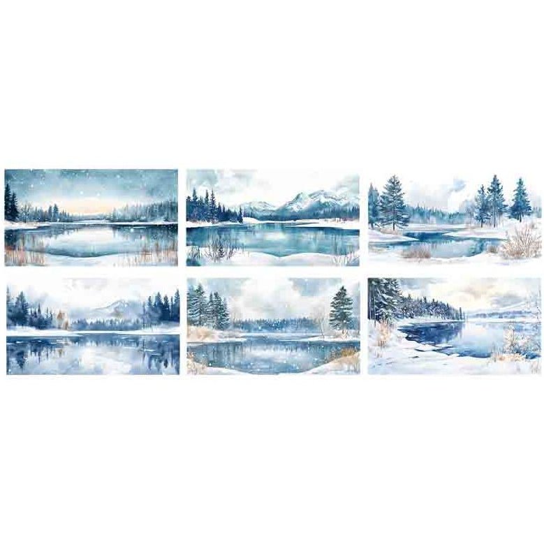 Winter scenery landscape PET tape 6 styles 9cm / 1m - ViktaShop