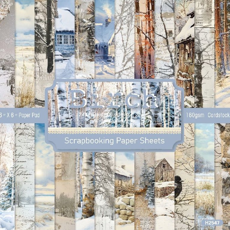 Winter series material paper 24 Sheets 15cm x 15cm - ViktaShop