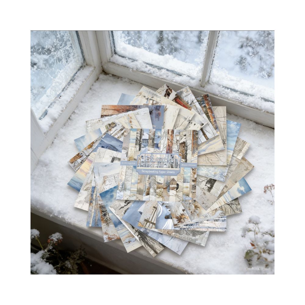 Winter series material paper 24 Sheets 15cm x 15cm - ViktaShop
