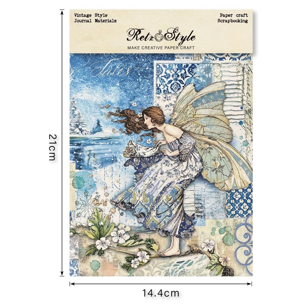 Winter series vintage material paper 16 sheets 14cm x 21cm - ViktaShop