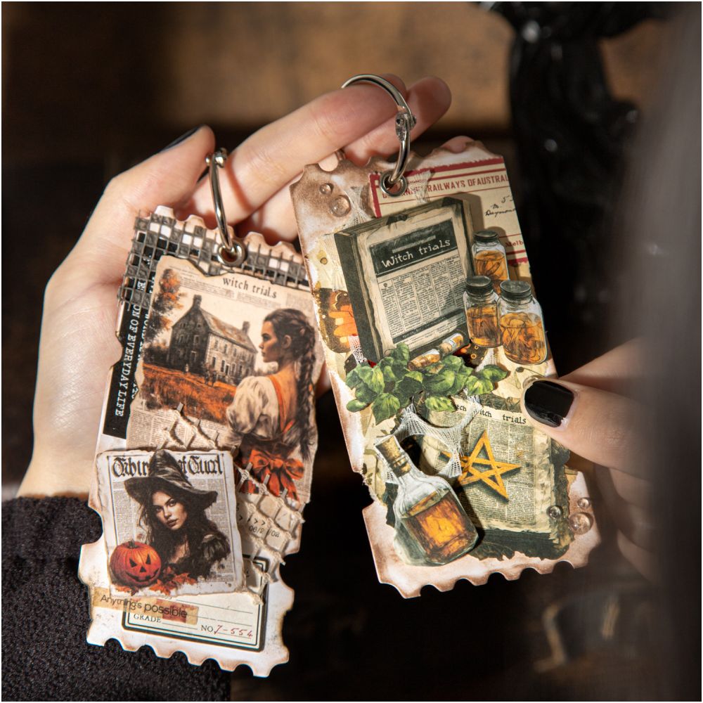Witch Newspaper Series Paper Stickers 20 Sheets 4 Styles - ViktaShop