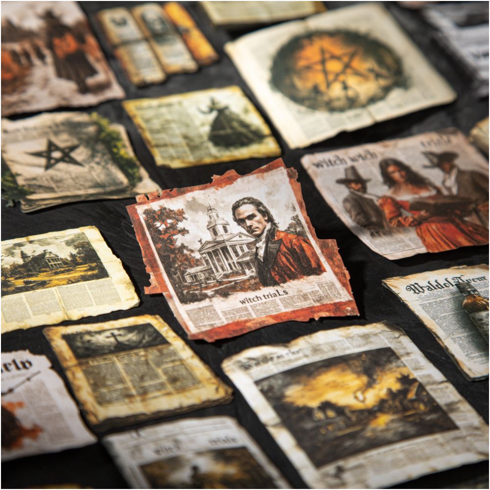 Witch Newspaper Series Paper Stickers 20 Sheets 4 Styles - ViktaShop