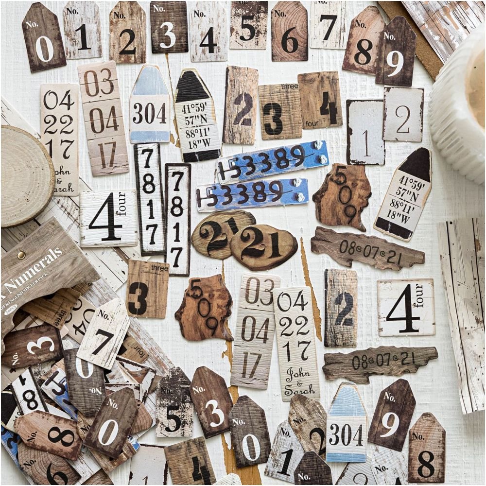 Wooden Language Series Paper Stickers 50 Sheets 6 Designs - ViktaShop