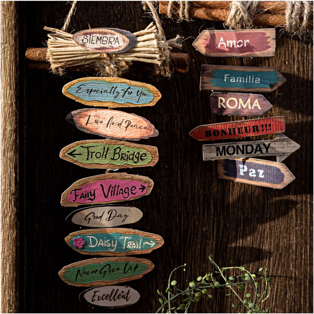 Wooden Language Series Paper Stickers 50 Sheets 6 Designs - ViktaShop