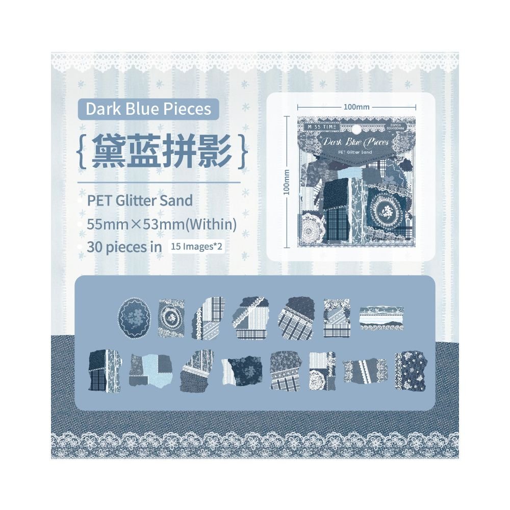 Woven series lace material PET Stickers 6 Styles 30 Pcs - ViktaShop