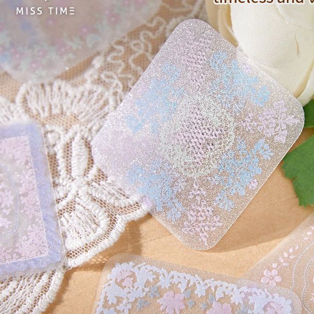 Woven series lace material PET Stickers 6 Styles 30 Pcs - ViktaShop