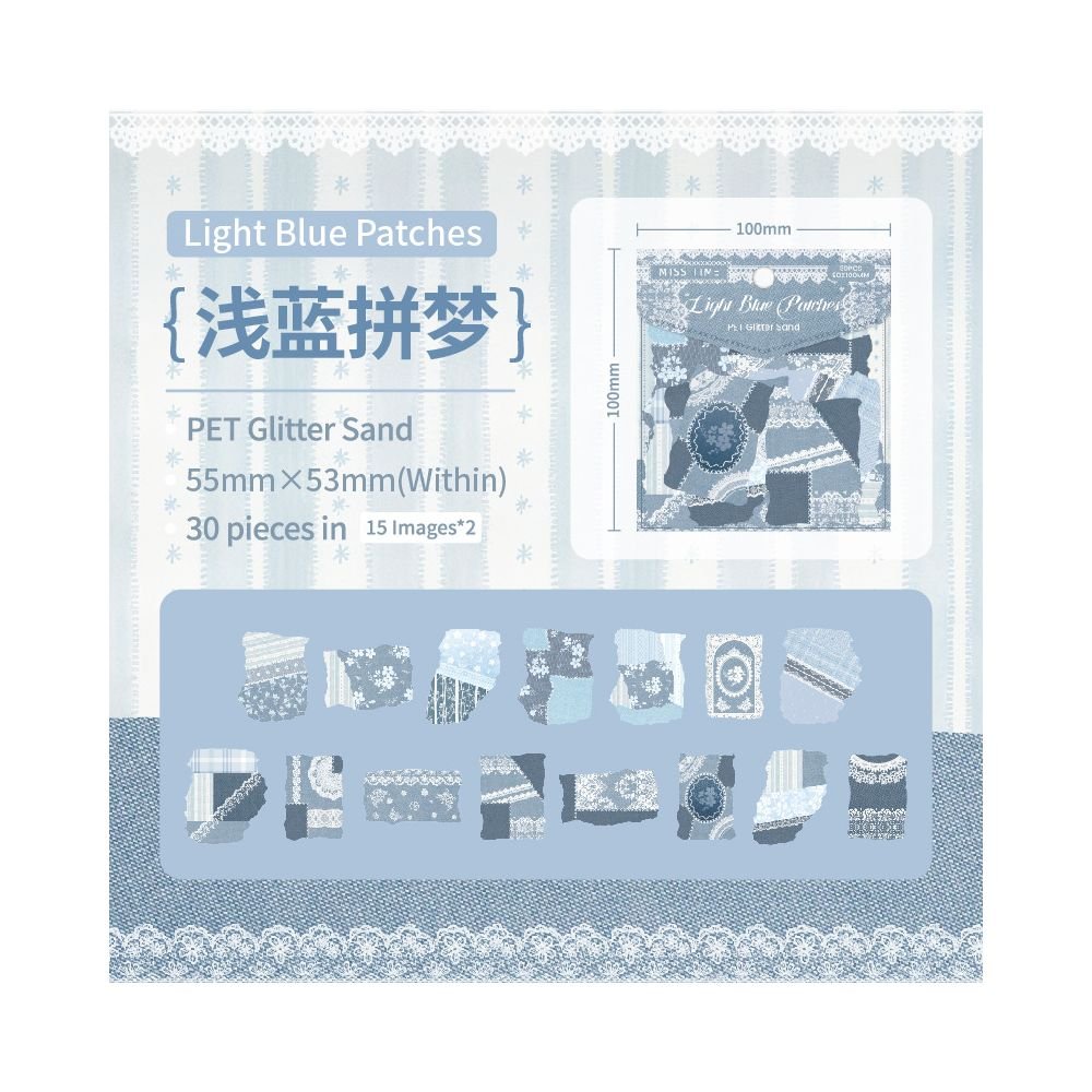 Woven series lace material PET Stickers 6 Styles 30 Pcs - ViktaShop