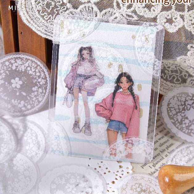 Woven series lace material PET Stickers 6 Styles 30 Pcs - ViktaShop